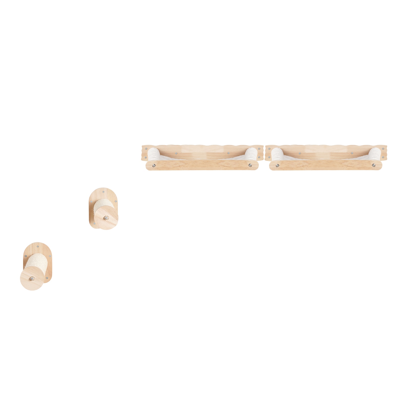 Wall Mounted Cat Shelves With 2 Jumping Posts & 2 Hammocks Up To 40 Lbs_voghion.com